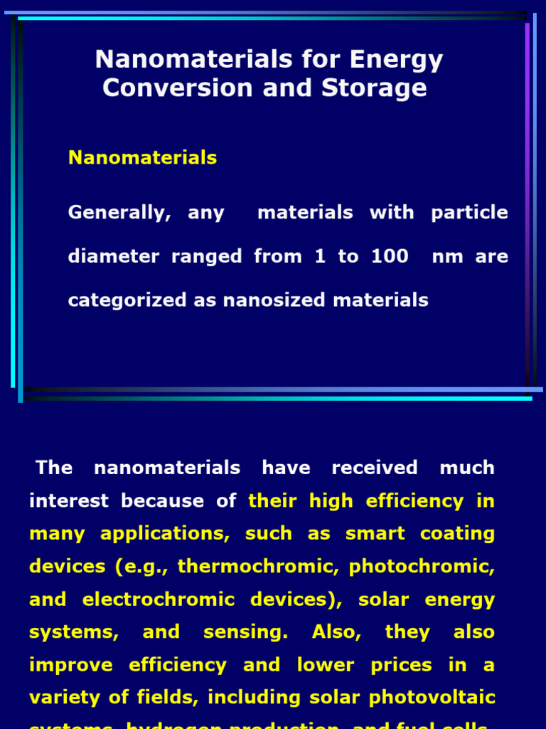 Nanomaterials in Energy Storage & Fuel Cells | PDF | Lithium Ion ...