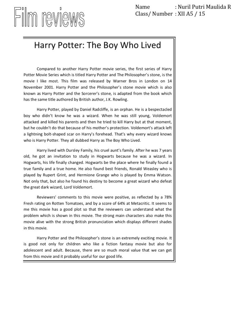 Review Text Harry Potter And The Philosopher S Stone