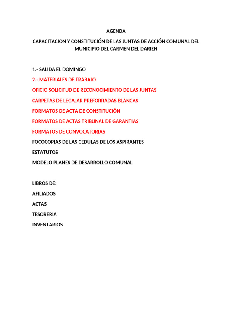 Capacitación Juntas de Acción Comunal | PDF