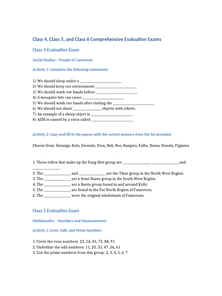 Primary School Exam Prep | PDF | Public Health | Medicine