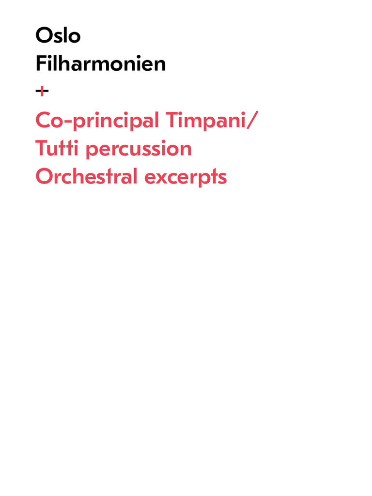 Oslo | PDF | Symphony | Percussion Instruments