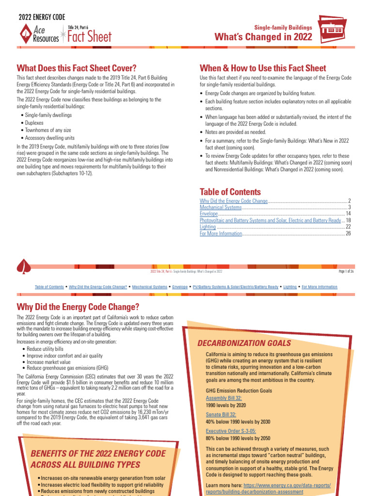 2022 Energy Code Changes Fact Sheet | PDF | Ventilation (Architecture ...