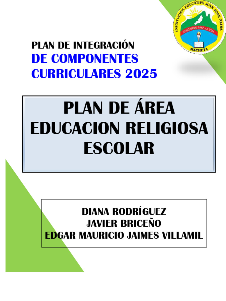 Plan Curricular de Educación Religiosa 2025 | PDF | Educación de la ...