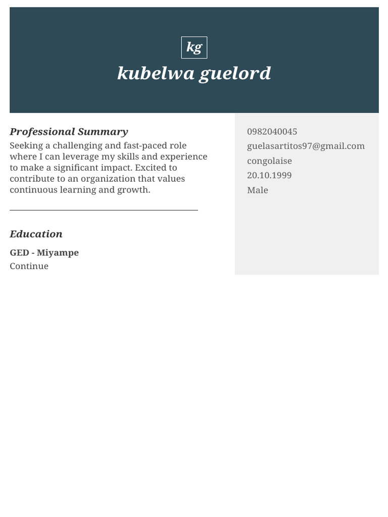 Professional Summary and Education Details | PDF