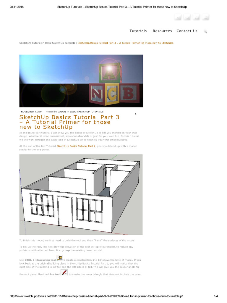 SketchUpBasics03 BuildingModeling | PDF