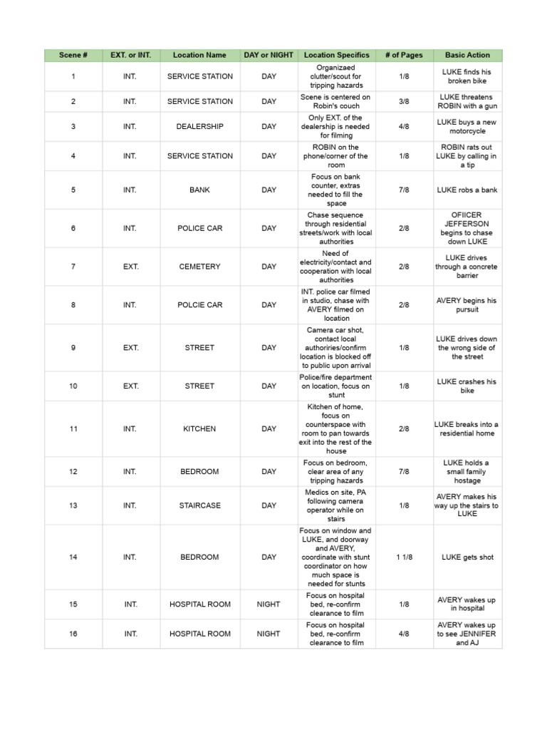 Schedule Stripboard Template PDF