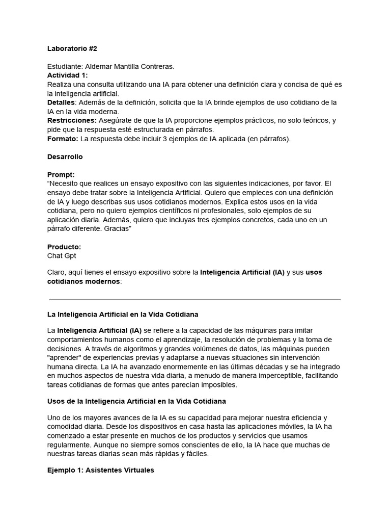IA en la Vida Cotidiana y Educación | PDF | Inteligencia artificial ...