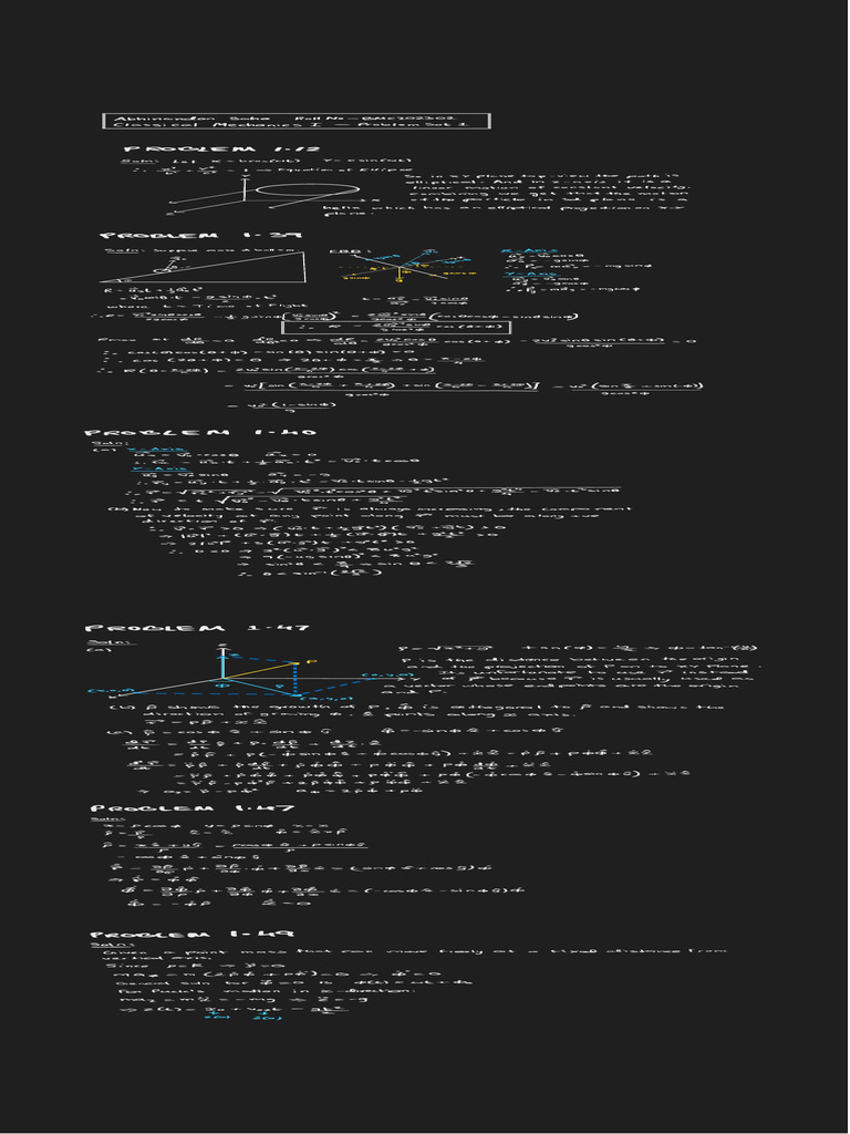 Classical Mechanics I Assignment I Pdf