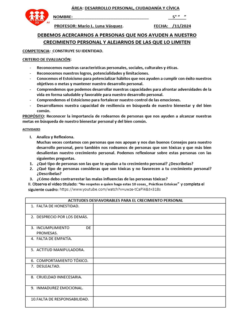 Crecimiento Personal y Personas Tóxicas | PDF | Desarrollo personal ...