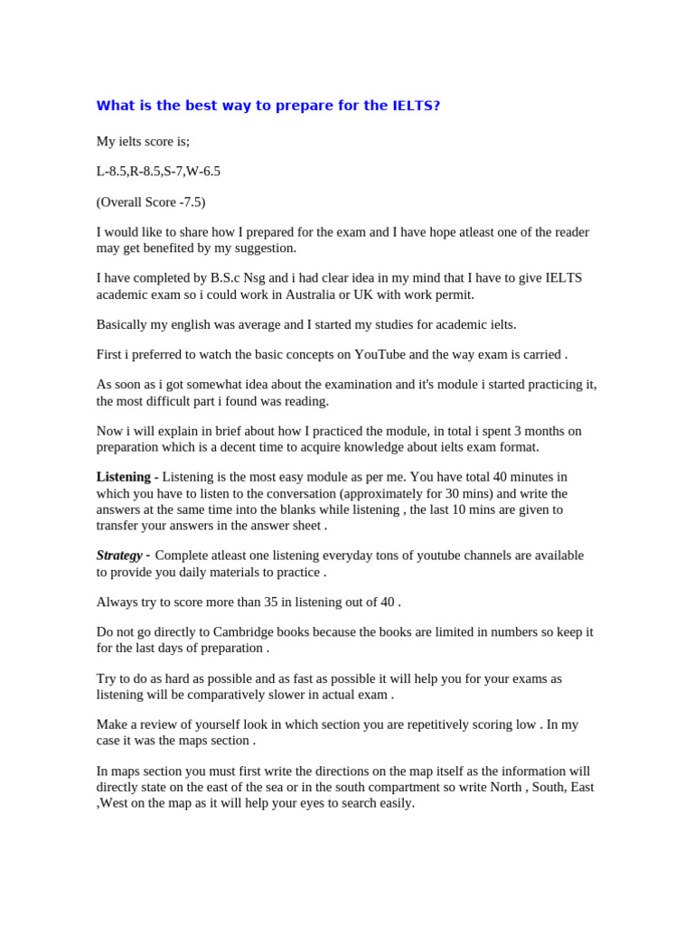 IELTS Preparation Tips for Success | PDF | International English ...