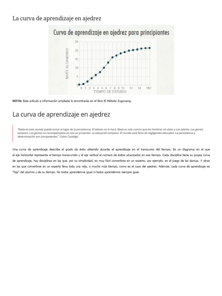 Curva de aprendizaje en ajedrez | PDF | Ajedrez | Aprendizaje