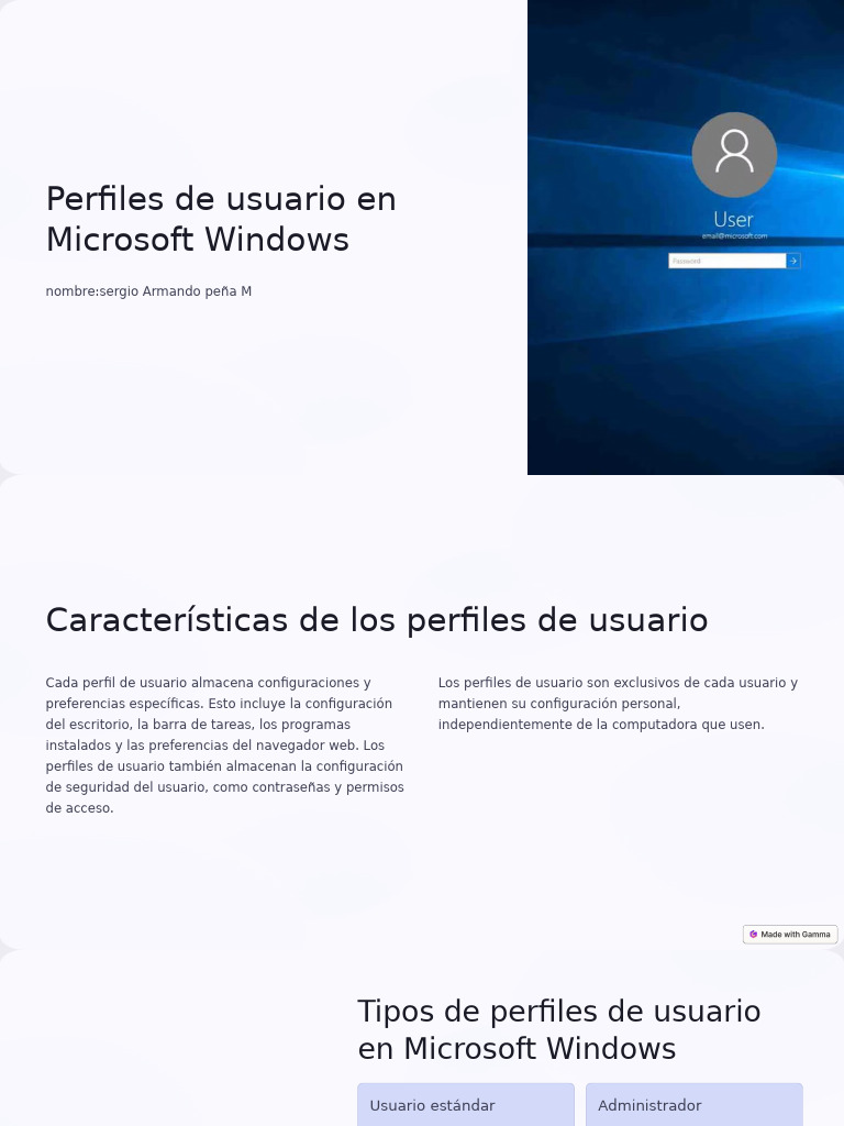 Perfiles de usuario en Windows 10 | PDF | Usuario (informática) | Microsoft