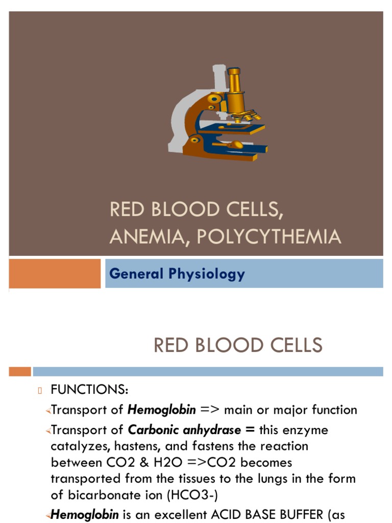 Red Blood Cells, Anemia, Polycythemia Red Blood Cell Hemoglobin