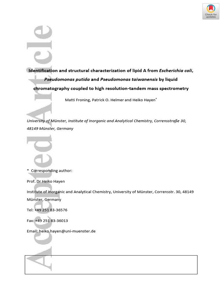 Identification and Structural Characterization of | PDF | Mass ...