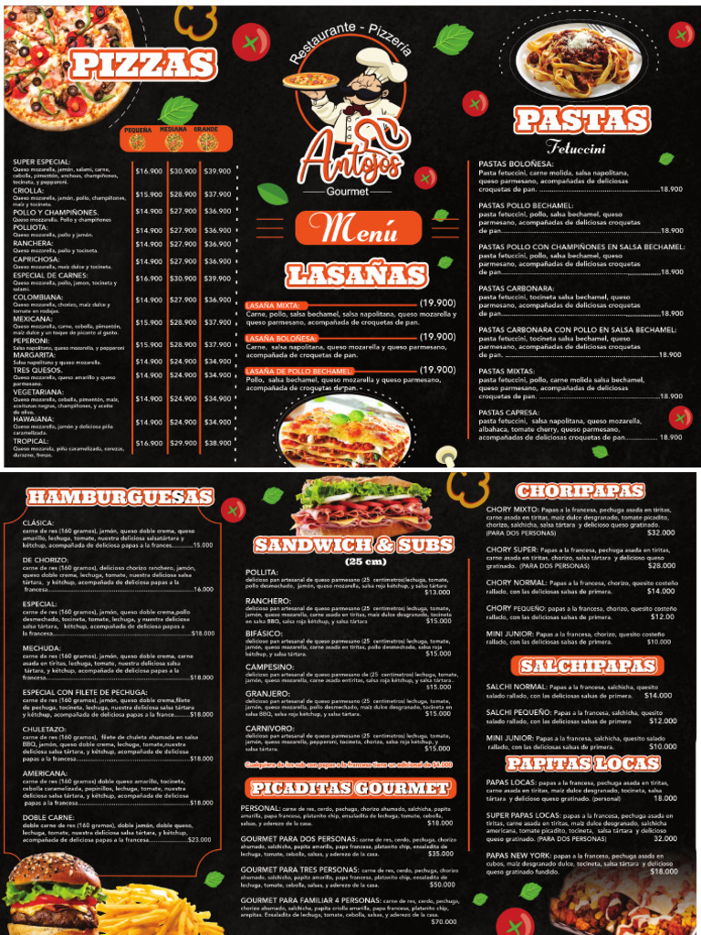 Menu Pizzeria | PDF