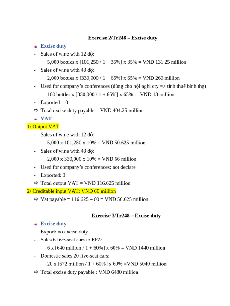 Exercise. Consumption Taxes | PDF | Value Added Tax | Taxes