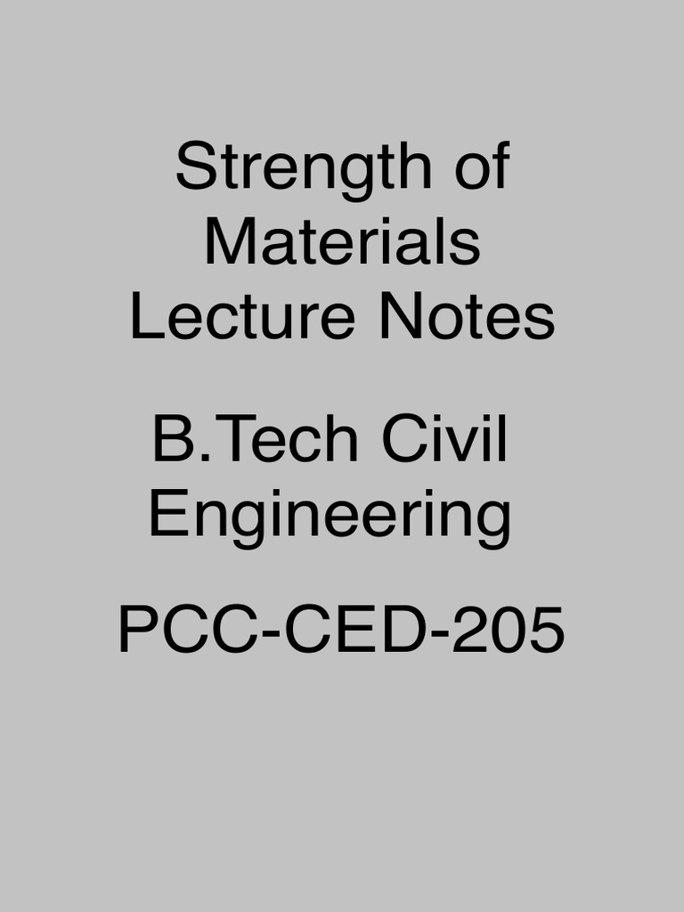 Structural Mechanics Lecture Notes | PDF