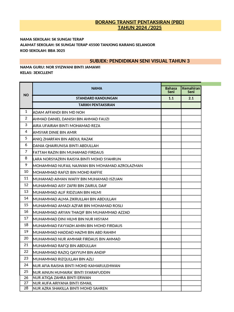 Rekod Transit PSV t3 Exc 2024 | PDF