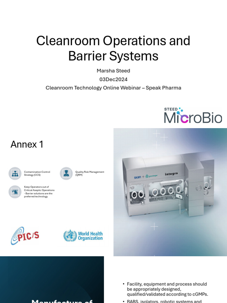Cleanroom Barrier Systems & CCS Guide | PDF | Environmental Monitoring ...