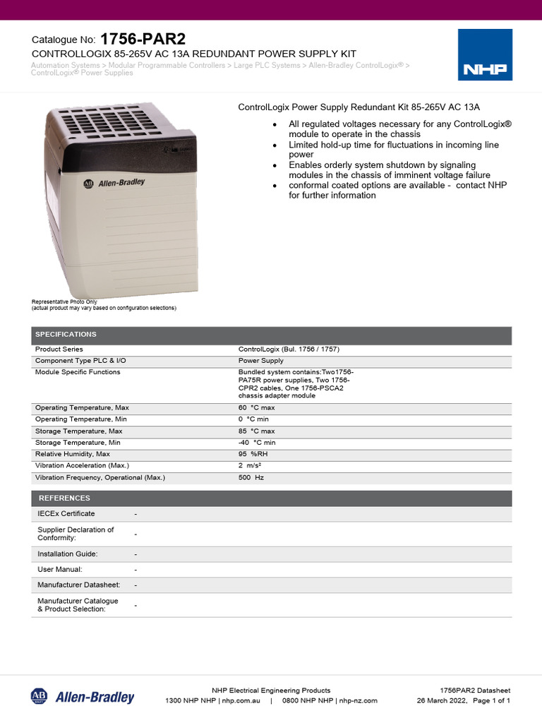 1756PAR2 21999 Datasheet | PDF | Power Supply | Programmable Logic ...