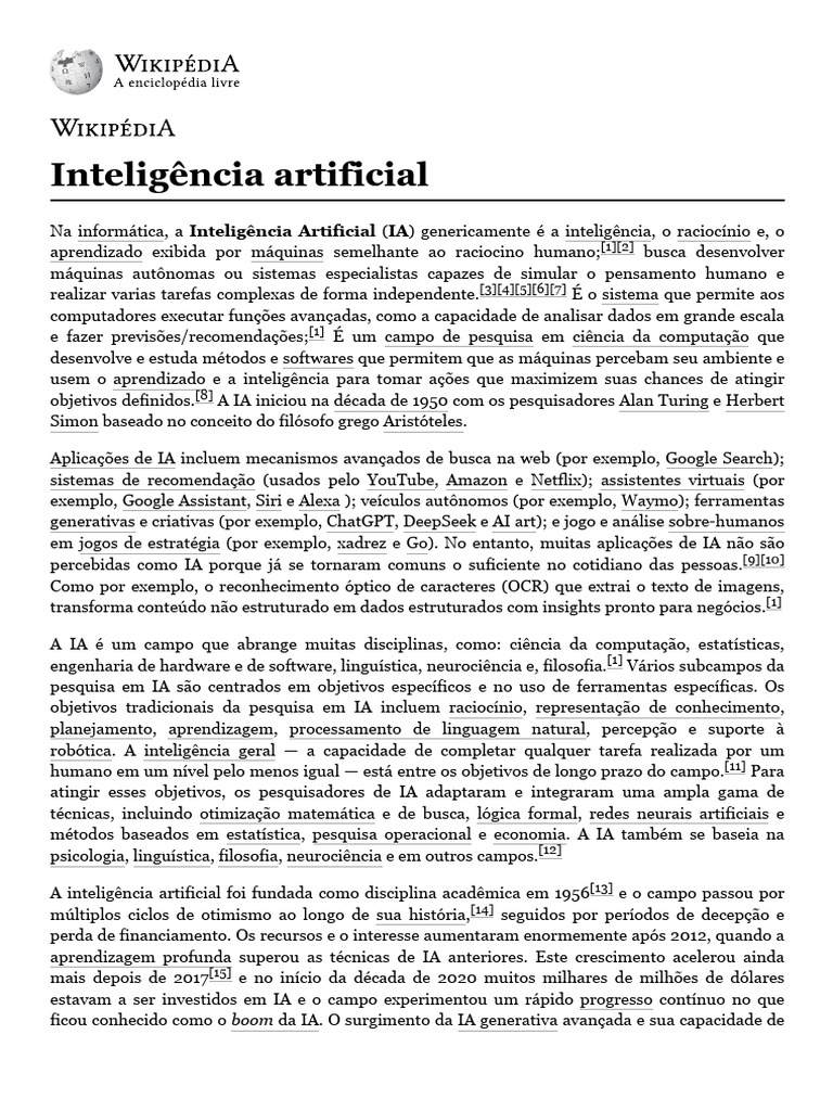 Inteligência Artificial: Conceitos e Aplicações | PDF | Inteligência ...