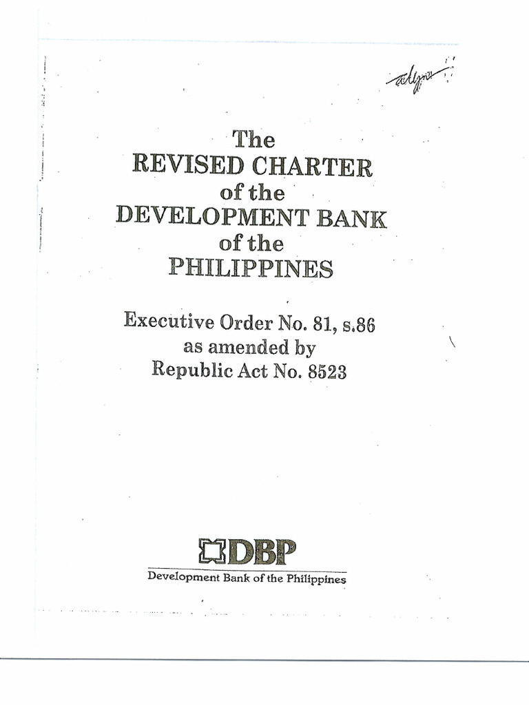 Revised Charter of the Development Bank | PDF | Banks | Investing