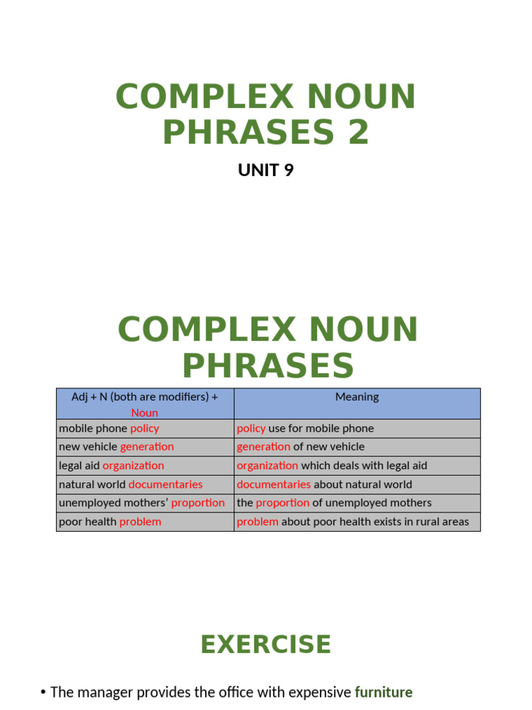 Complex Noun Phrases Explained | PDF