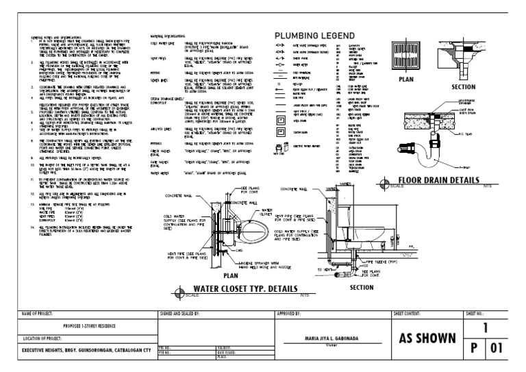 Proposed 1-Storey Residence Plans | PDF | Bathroom | Home & Garden
