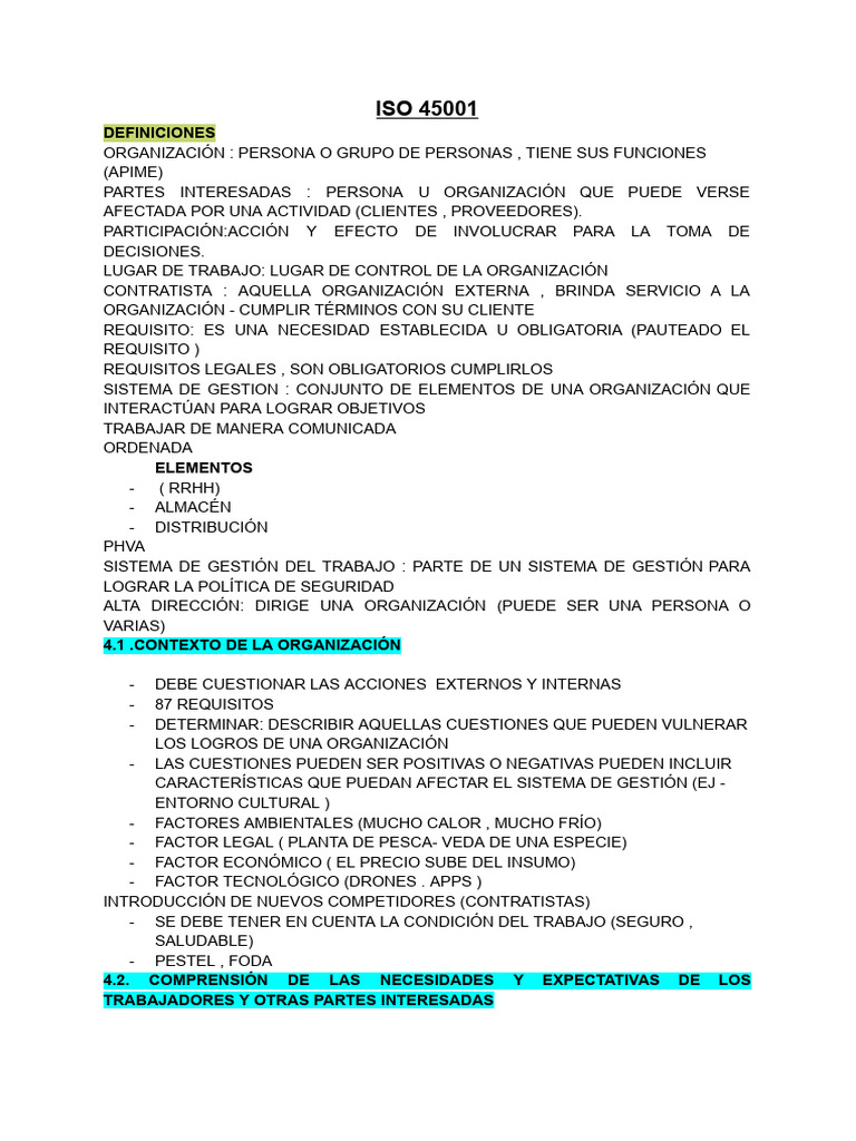 Definiciones Clave de ISO 45001 | PDF | Liderazgo