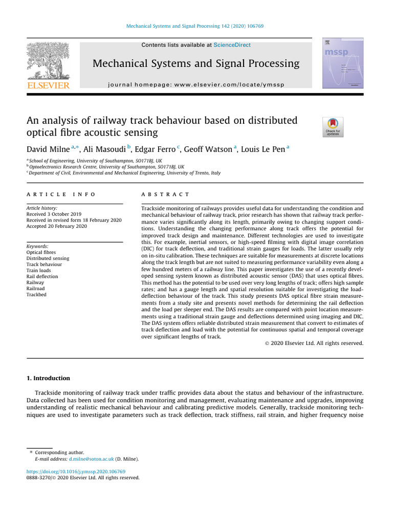 Distributed Acoustic Sensing for Railways | PDF | Rail Transport ...