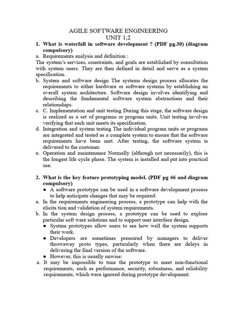 Ase 1 2 3 Notes | PDF | Project Management | Test Driven Development