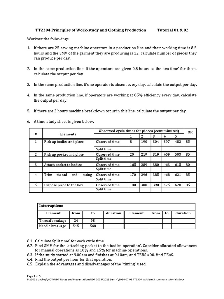 2024 Tutorial 5 Sem 3 WS Summary Tutorials | PDF | Clothing