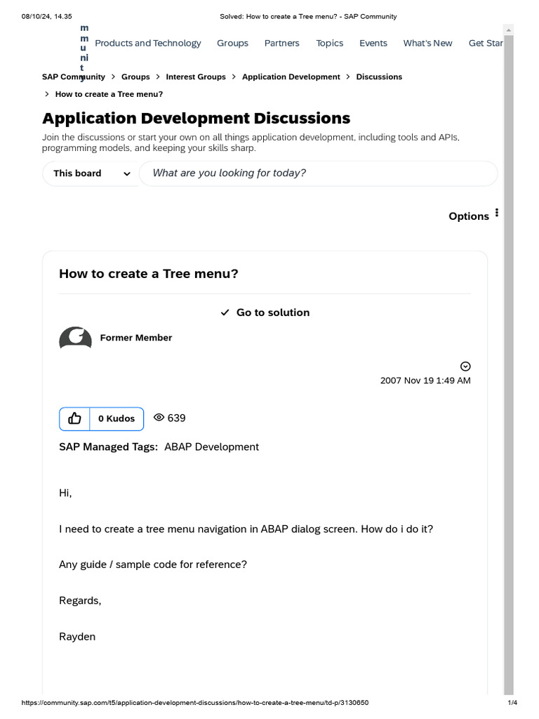 Solved - How To Create A Tree Menu - SAP Community | PDF | Information ...