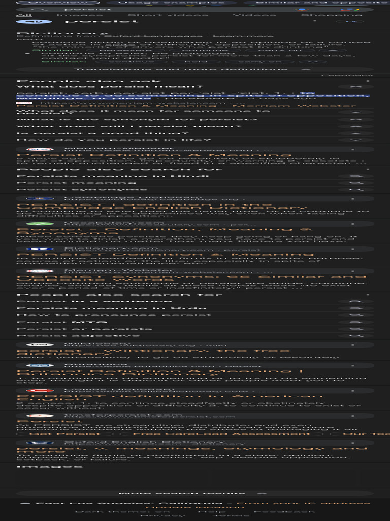 Persist - Google Search | PDF | Dictionary | Syntax