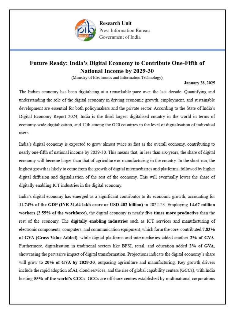 India's Digital Economy Growth 2024 | PDF | Economies | Retail