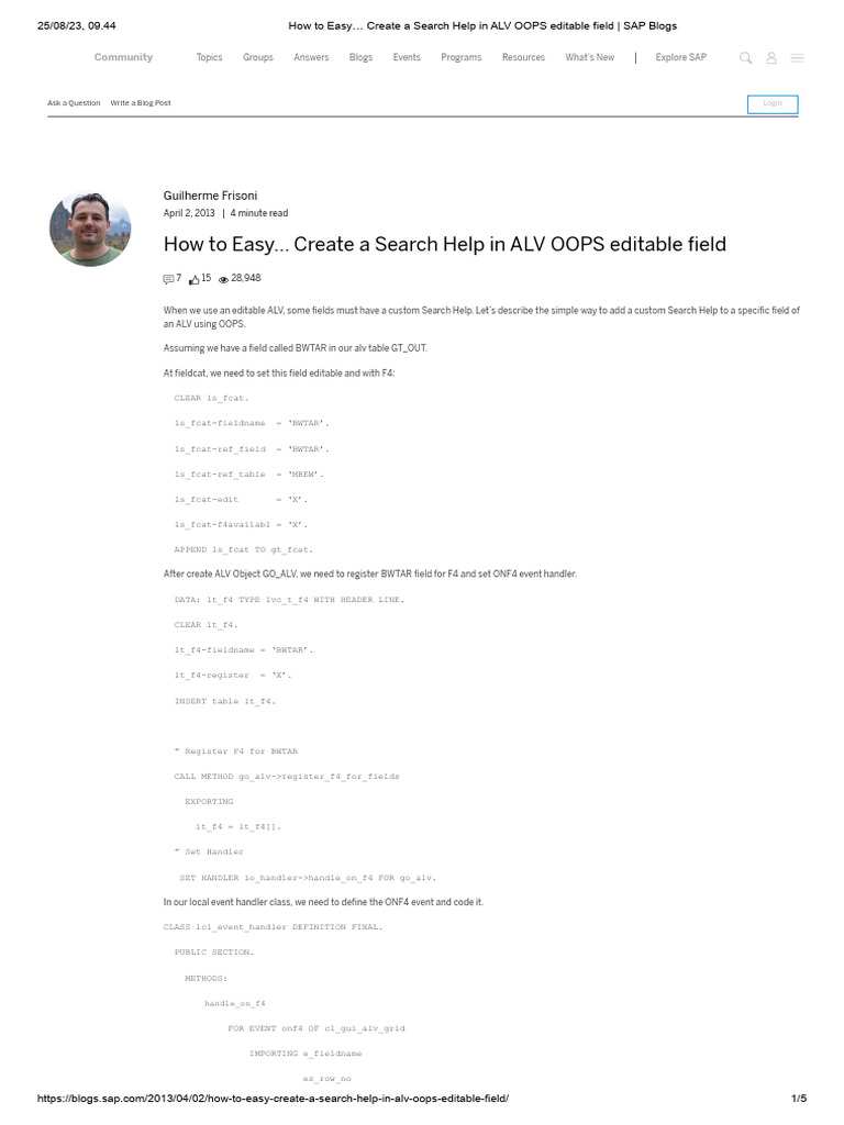ALV Editable Field Search Help for BWTAR | PDF | Information Technology ...