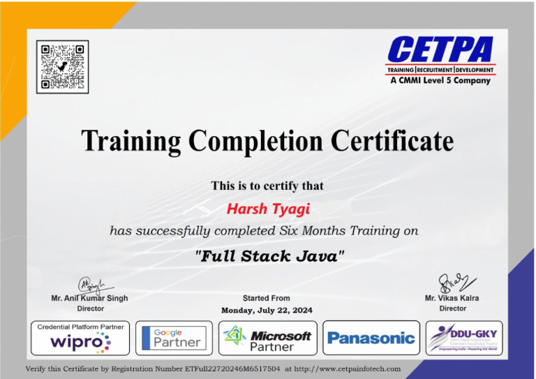 Training Certificate | PDF