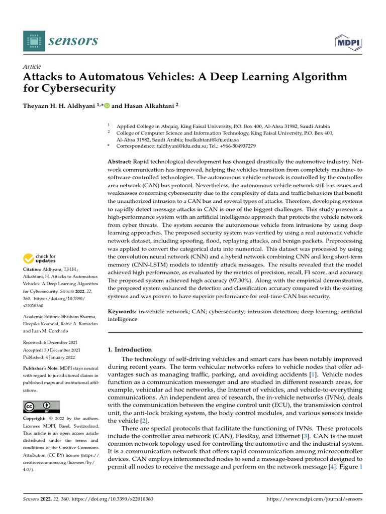 Attacks To Automatous Vehicles A Deep Learning Algorithm | PDF | Deep ...