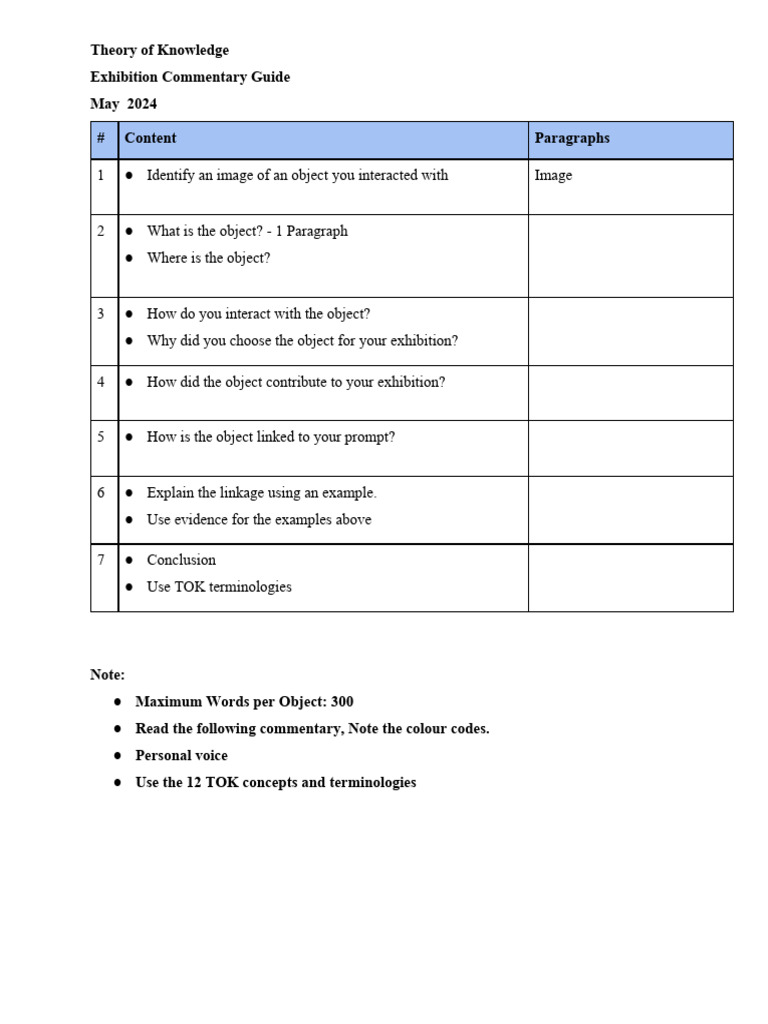 TOK Exhibition Guide: Object Analysis | PDF | Knowledge | Engineering