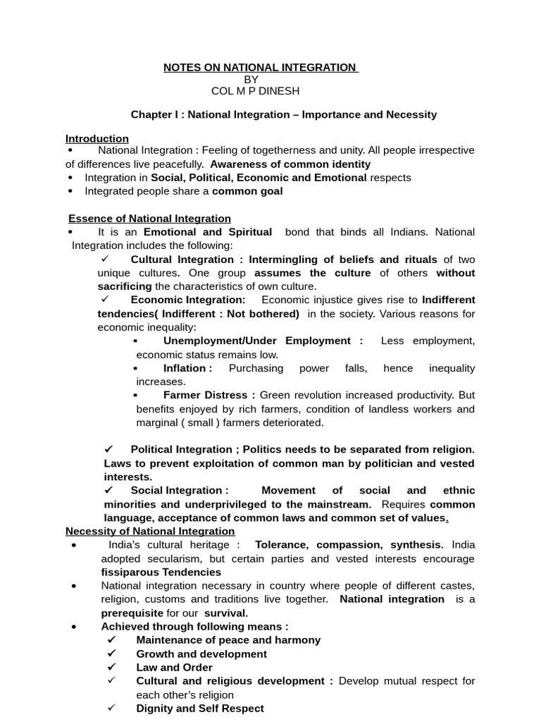 Understanding National Integration in India | PDF | Nationalism ...