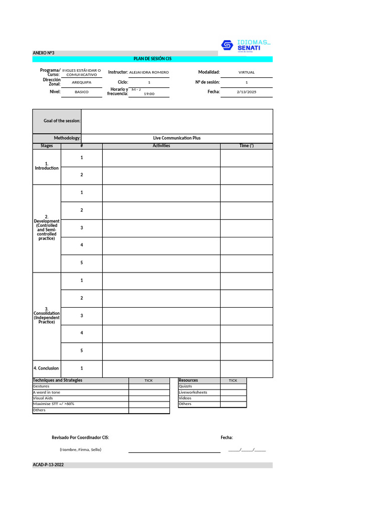 LESSON PLAN - Cis | PDF