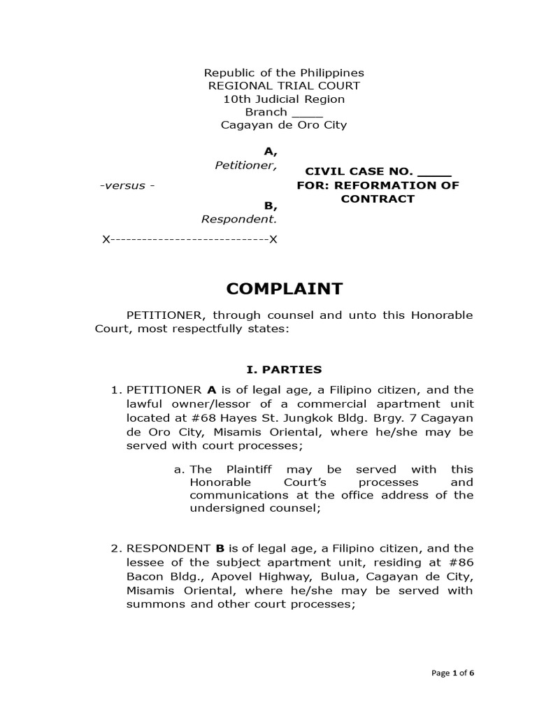 Reformation of Instrument | PDF | Lease | Affidavit