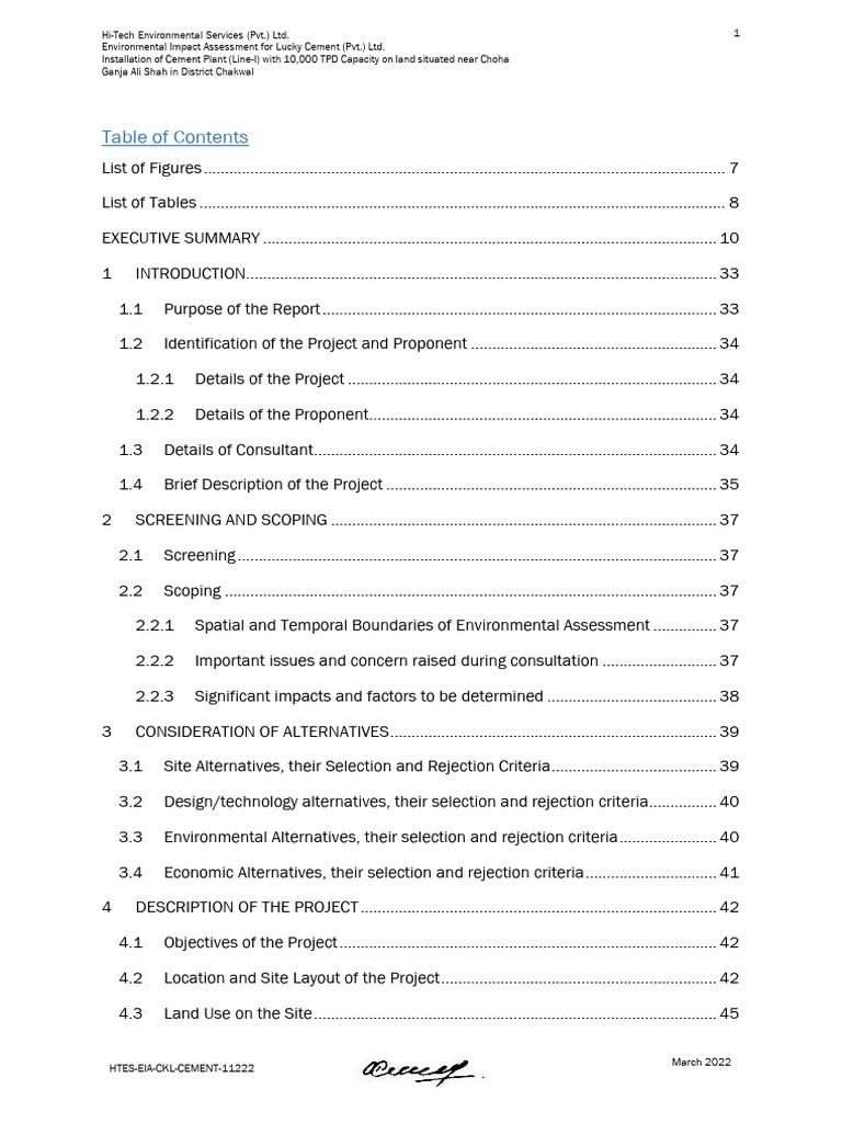 EIA 112 HTES Cement CKL Lucky Cement | PDF | Mining | Natural Environment