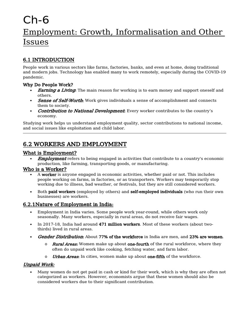 Employment Trends and Gender Issues in India | PDF | Workforce | Employment