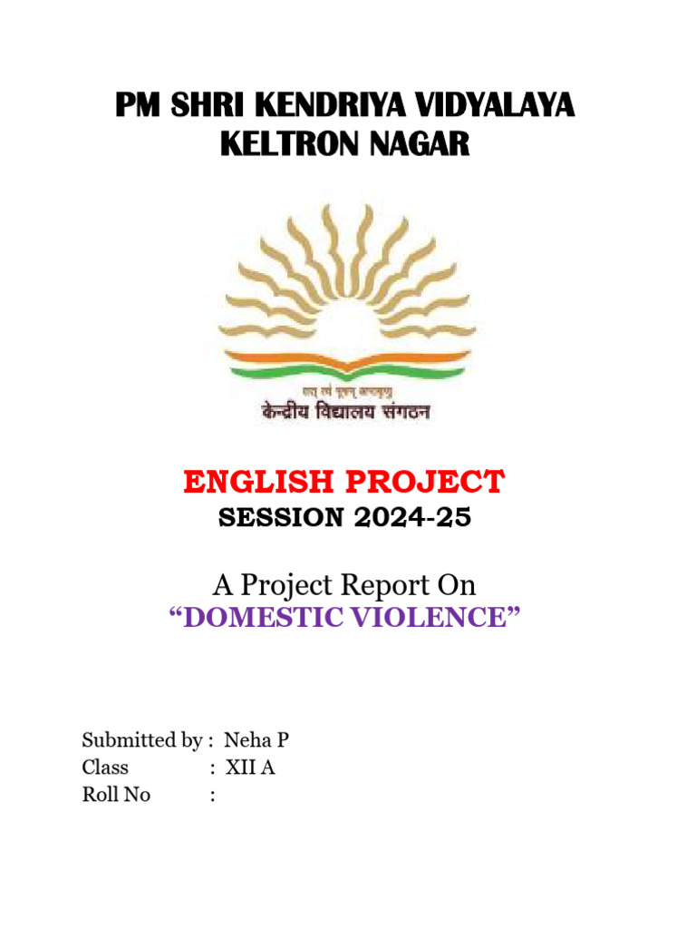 Domestic Violence Project Report | PDF | Domestic Violence | Violence