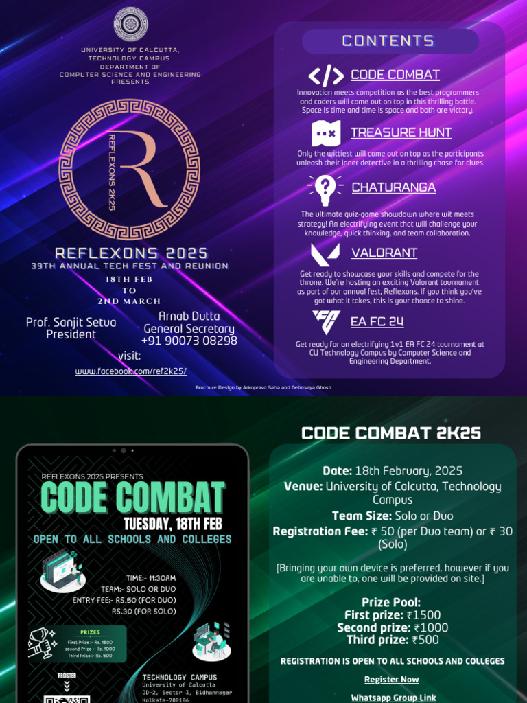 Reflexons 2K25 Events Brochure | PDF