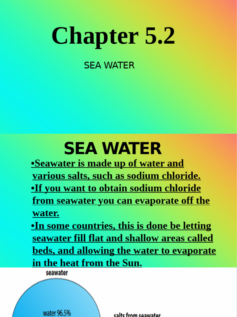 Seawater Composition and Purity Insights | PDF | Seawater | Water