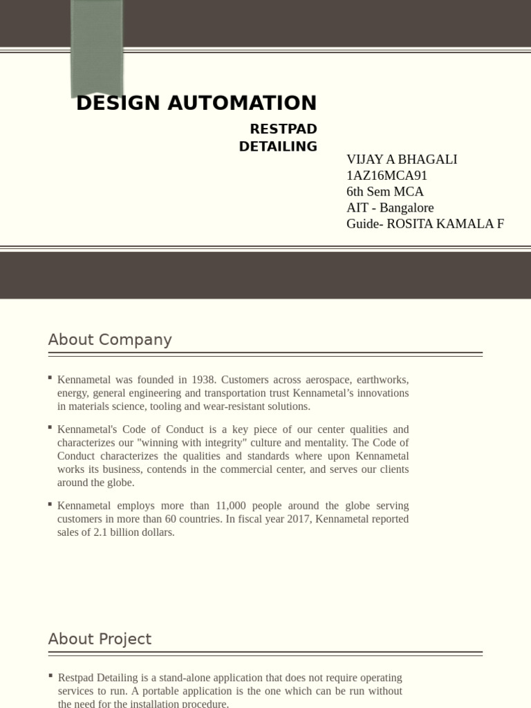 Design Automation Restpad Detailing | PDF | Windows 7 | Software ...