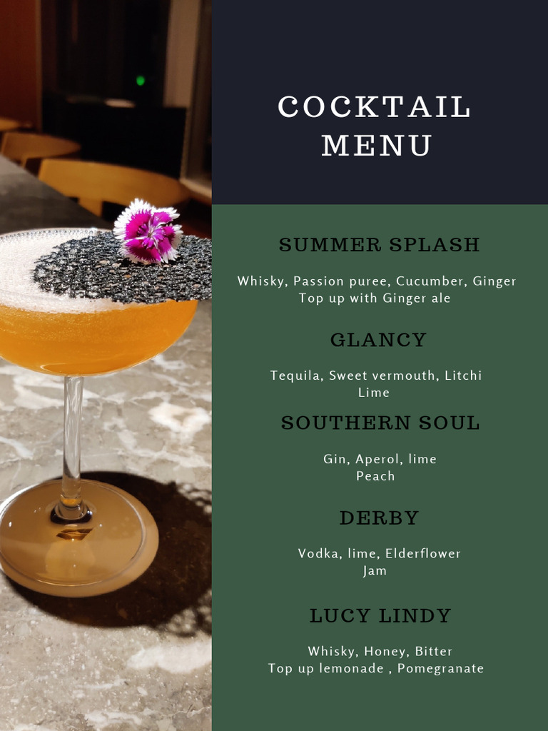 Summer Cocktail Menu Highlights | PDF
