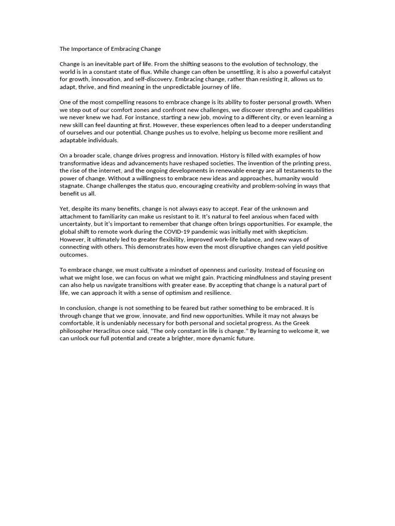 Embracing Change for Growth and Innovation | PDF | Cognition